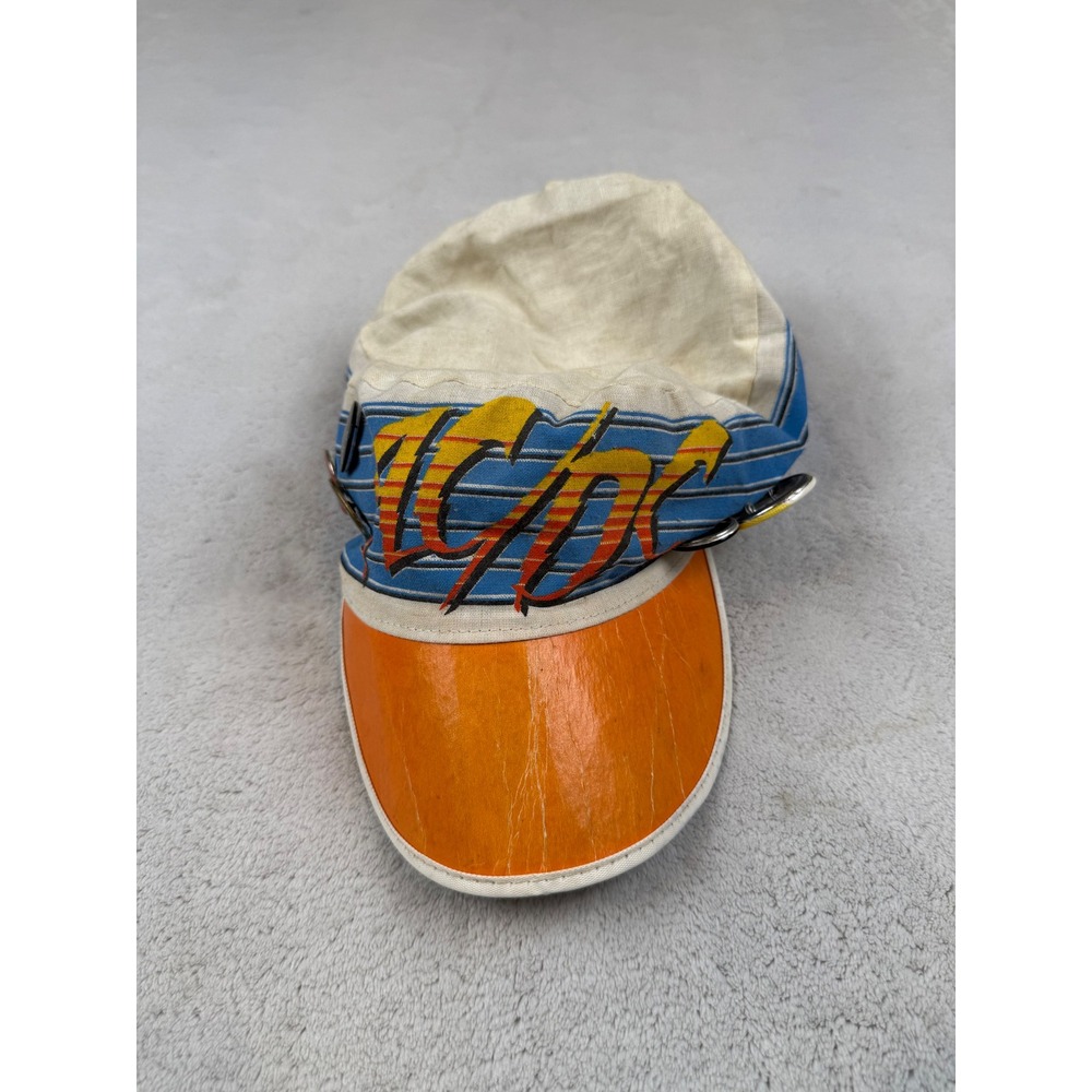 Rare Vintage AC/DC Painter Hat with Pins Back in Black Highway to‎ Hell Rock Cap